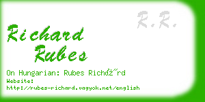 richard rubes business card